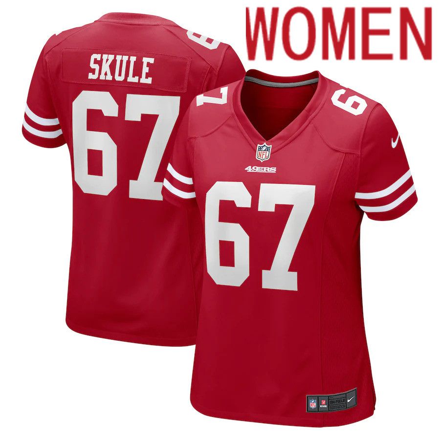 Cheap Women San Francisco 49ers 67 Justin Skule Nike Scarlet Game NFL Jersey